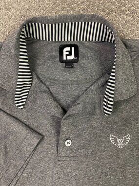 FootJoy Polo Shirt Mens Large Gray Grey Heather Golf Performance Wear Stretch